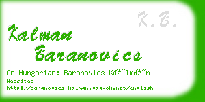 kalman baranovics business card